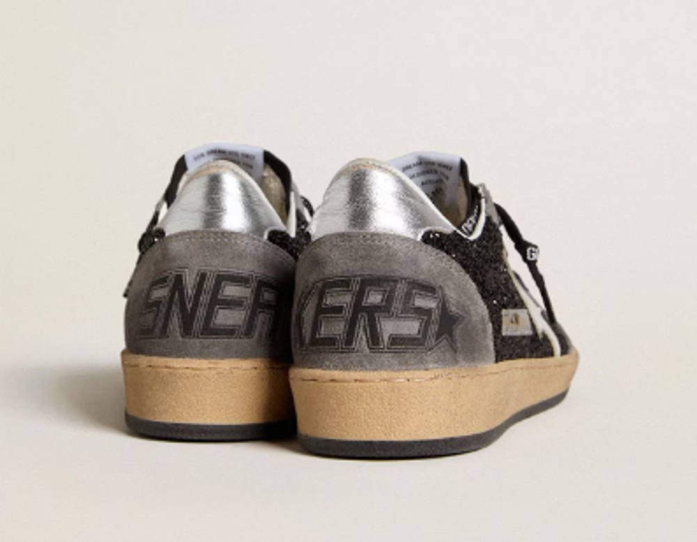 Кеды Женские Ball Star in glitter with leather star and metallic leather heel tab