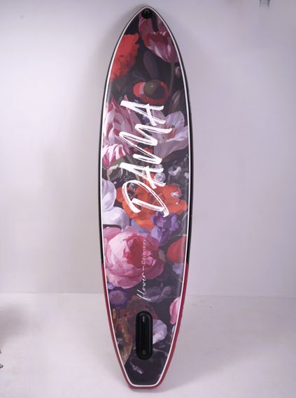 Сапборд надувной Dama Black Flower 17th двухслойный кант 320x81x15 см