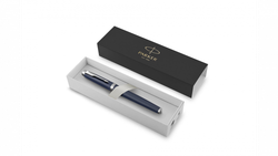 Перьевая ручка Parker IM Metal Matte Blue CT, перо: F, цвет чернил: blue, в подарочной упаковке.