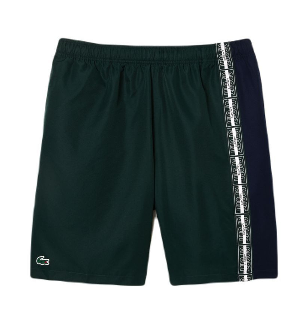 Мужские теннисные шорты Lacoste Recycled Fiber Shorts - зеленый