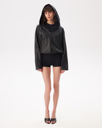 BLACK HOODED JACKET