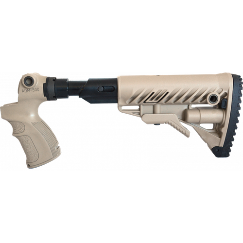Телескопический приклад с амортизатором AGM 500 FK SB на Mossberg 500/590, Maverick 88, песок, FAB-Defense