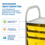 Мобильный стеллаж Сенсориум L с 9 контейнерами (6 средних, 3 больших контейнера)