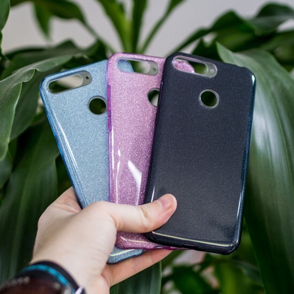Чехол ТПУ с блестками для Huawei Honor 7A Pro/Y6 Prime (2018), 010028 Черный