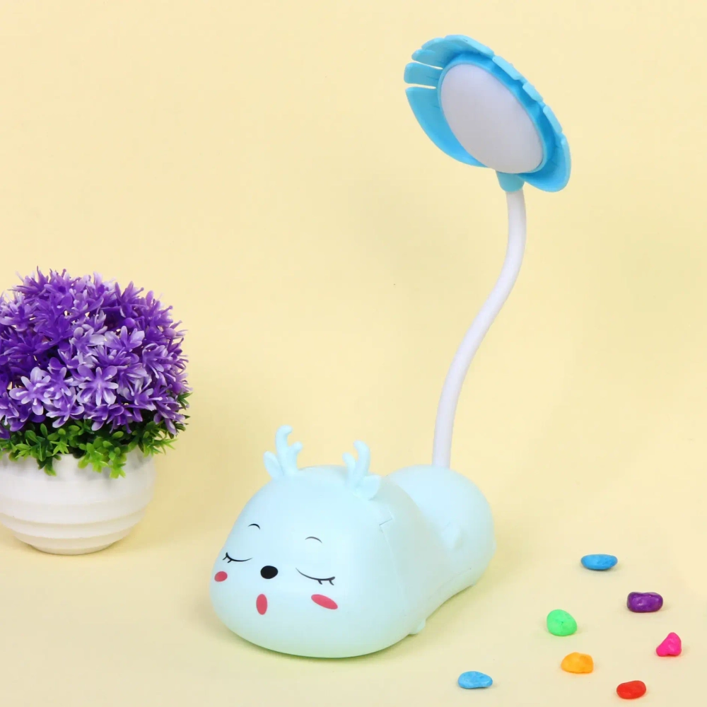 Настольная лампа «Sweet deer» 7.5*13.5*20 см LED, USB 0.6-3W, Голубой