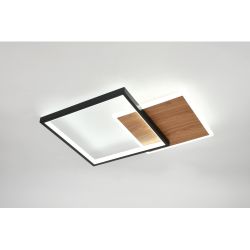 Светильник потолочный светодиодный ЭРА Модерн Ferre CLL-1-60-RC BK+Wood с ДУ 3K-6,5К черный-дерево | Светильники SPB-6 с ДУ