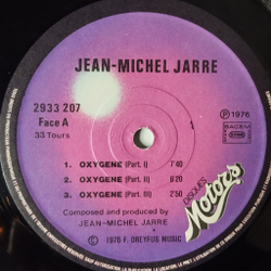 Винтажная виниловая пластинка LP Jean Michel Jarre Oxygene (France 1976) Motors
