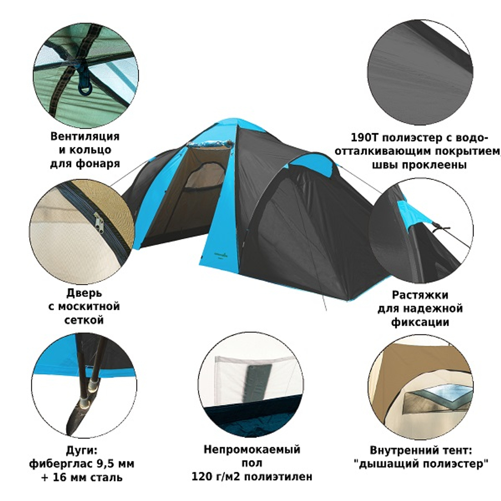 Палатка туристическая Green Glade Konda 4 местная