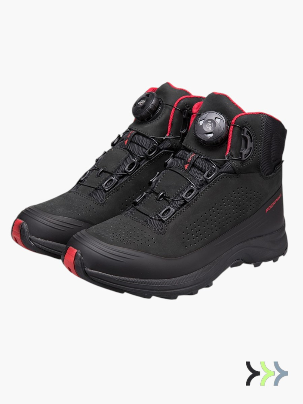 Ботинки трекинговые мужские EDITEX ROCKFALL Black/Red демисезонные