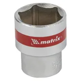 Головка торцевая, 24 мм, шестигранная, CrV, под квадрат 1/2, хромированная Matrix — фото 1