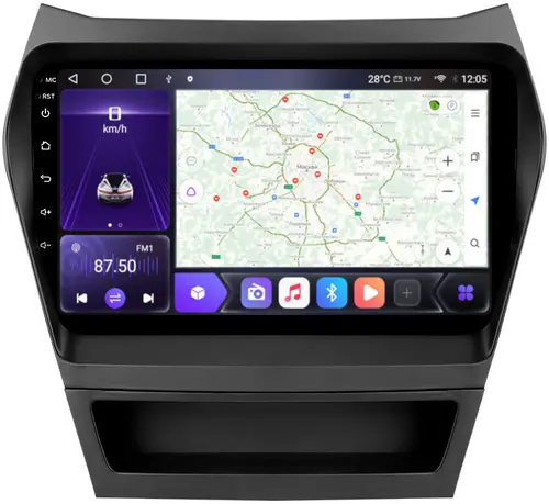 Магнитола для Hyundai Santa Fe 2012-2018 - Kuberg OL-9703 IPS, Android 10, 4G SIM-слот