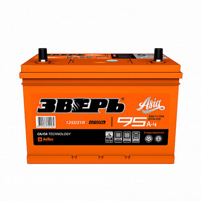 Аккумулятор ЗВЕРЬ ASIA 95 А/ч обратный R+ 306x175x225 D31 EN 930 А