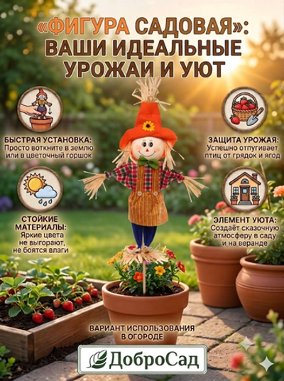 Фигура садовая «Пугало - Гера» 60 см