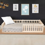 Бортик для кровати односпальной 90х200 Буфалина от падения из массива сосны, в лаке