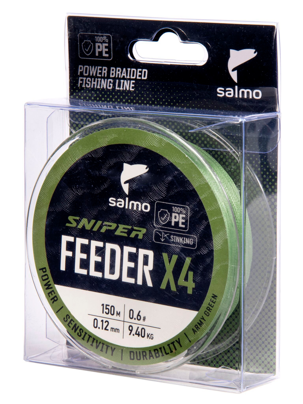 Шнур плетёный Salmo Sniper х4 FEEDER BRAID Army Green 150/012
