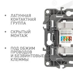 Розетка ЭРА Серия 12 12-3110-02 комбинированная RJ45+TV IP20 слоновая кость | Эра 12