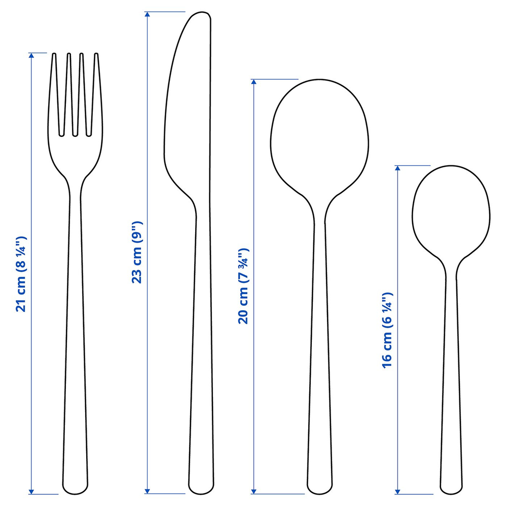 IKEA LÖFTESRIK  (ИКЕА ЛЁФТЕСРИК)  -  Комплект столовых приборов, 24 шт. - нержавеющая сталь