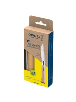 Нож Opinel №12, нержавеющая сталь, рукоять из бука, серрейторная заточка, 002441