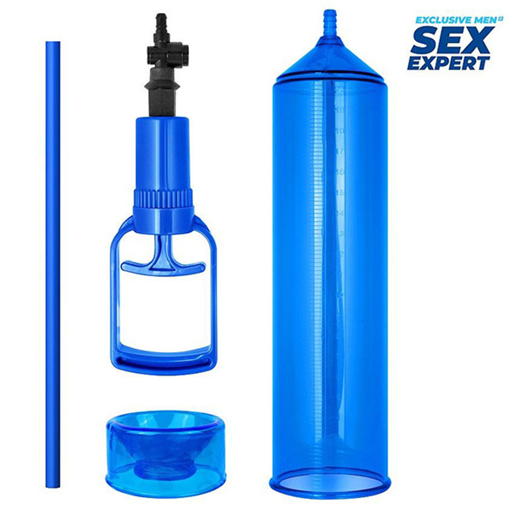 Синяя вакуумная помпа с уплотнительной насадкой Bior Toys Sex Expert SEM-55274
