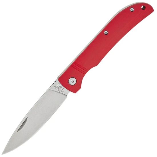 Складной нож Bear & Son Slip Joint D2, рукоять красный G10