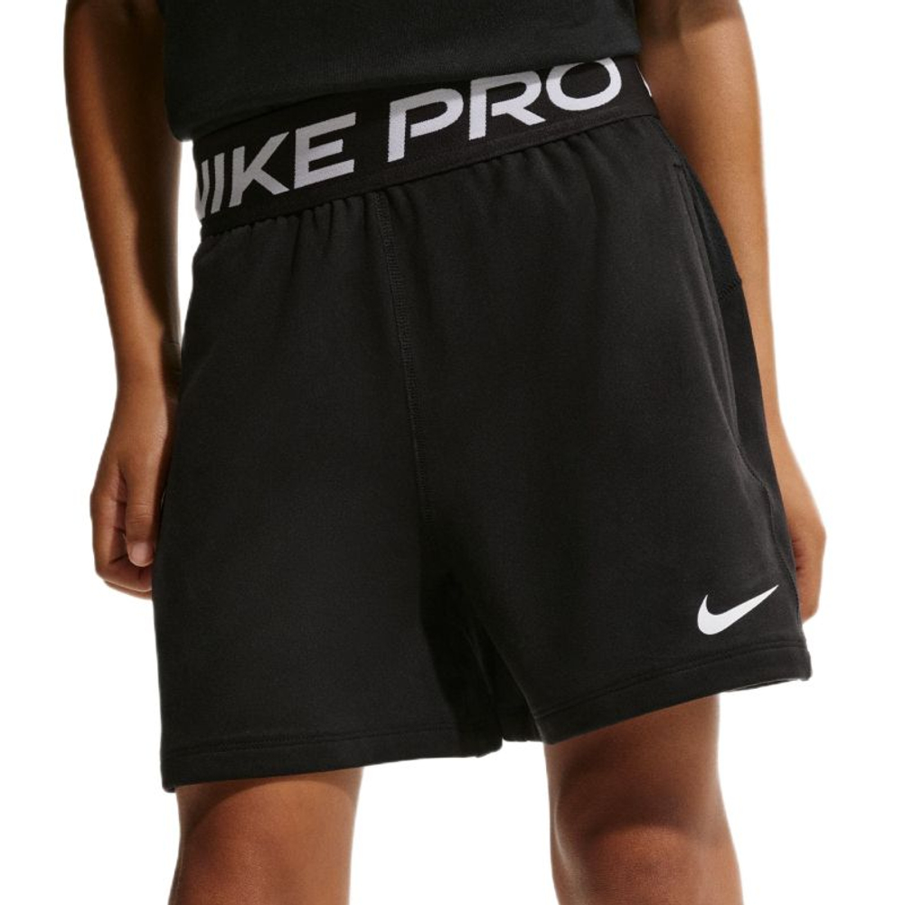 Детские теннисные шорты Nike Kids Pro Dri-Fit Fleece - black/white/white