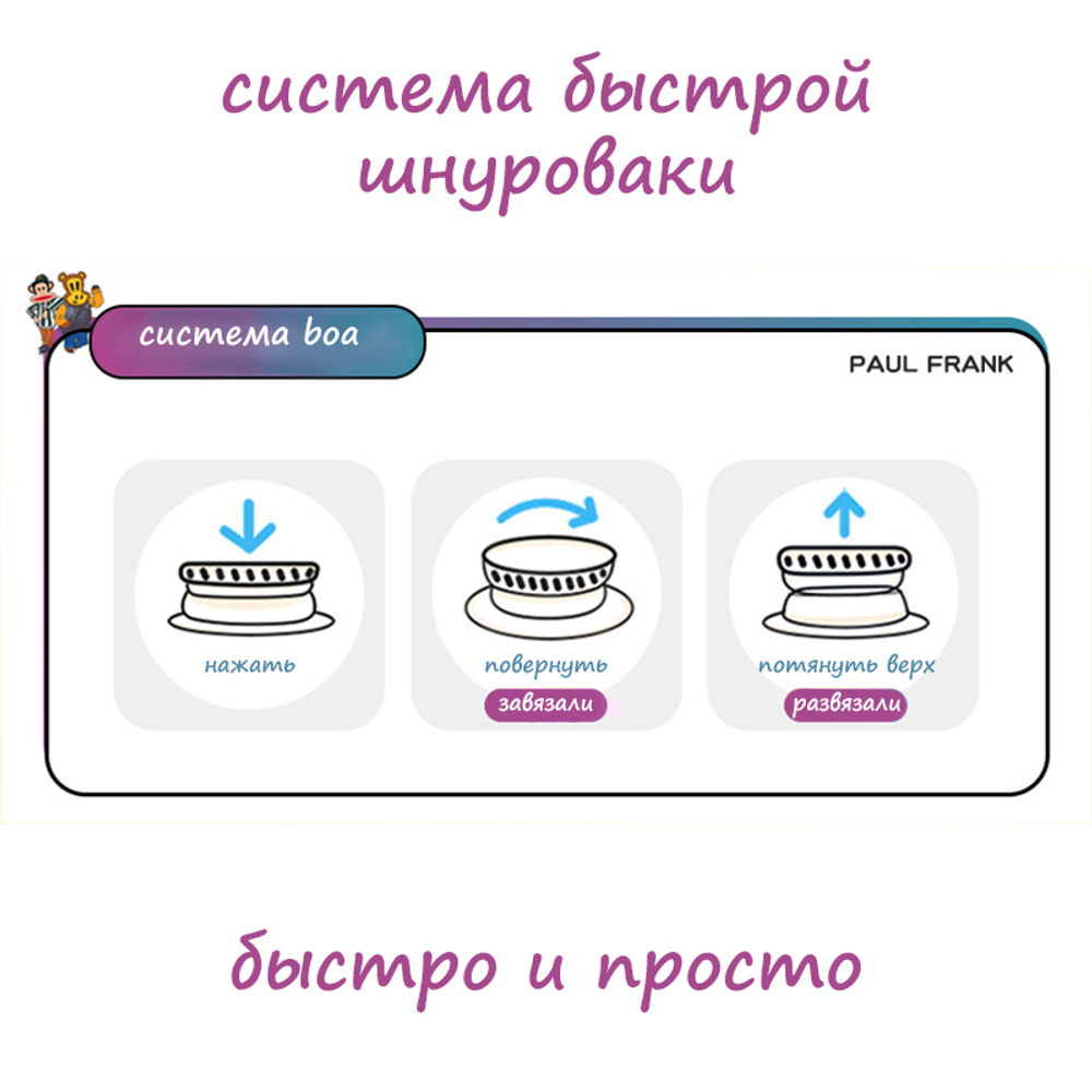 Кроссовки Paul Frank Q-Lacing ProSkate (Pink)