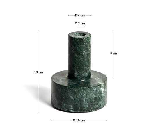 Подсвечник Zalvori из зеленого мрамора, 13 см