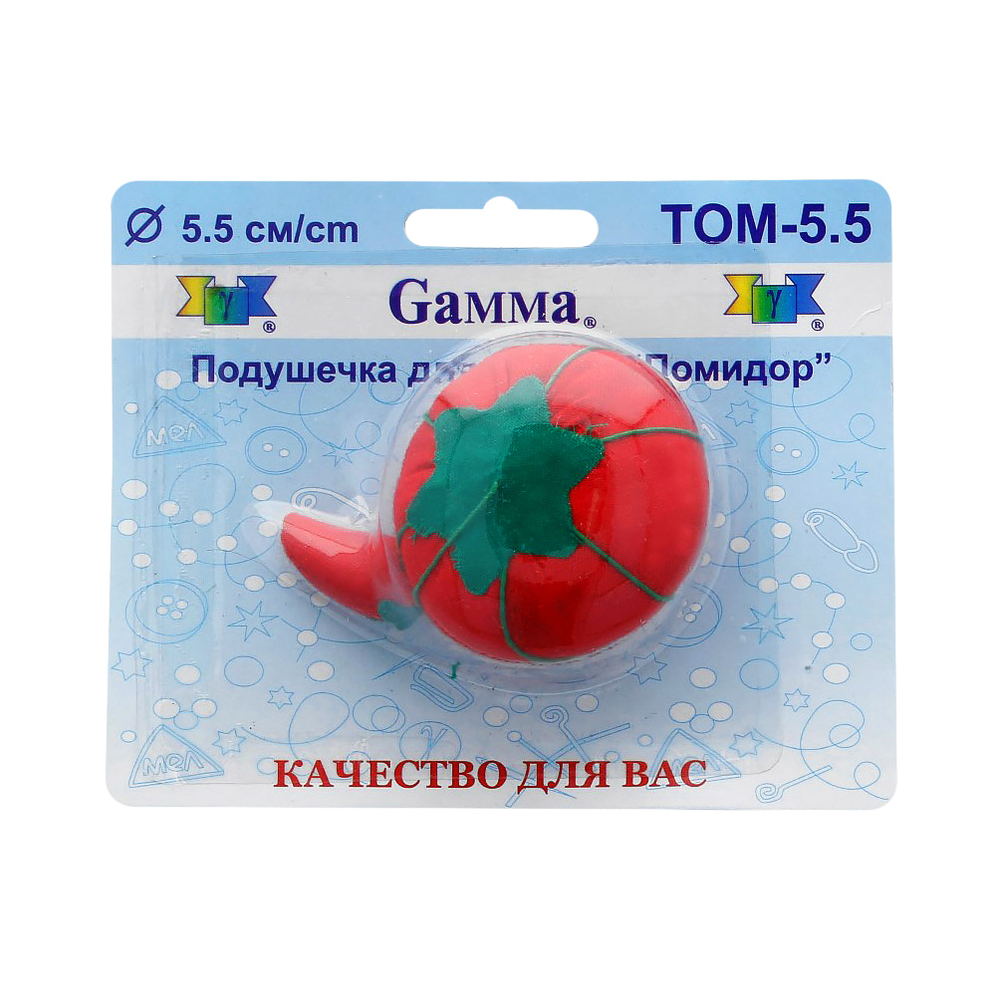 "Gamma"   ТОМ-5.5   Подушечка для игл "Помидор"   5.5 см  в блистере