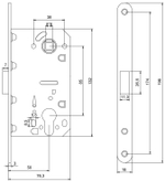 Замок с магнитной защелкой CODE DECO 5300-MC-GMS ЦЕНТР МАГН под цилиндр сатинир. золото
