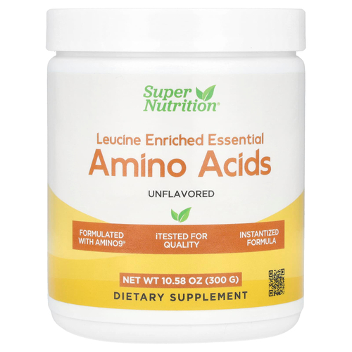 Super Nutrition, незаменимые аминокислоты, обогащённые лейцином, с L-лейцином, L-лизином, L-треонином и L-изолейцином, без ароматизаторов, 300 г (10,58 унции)