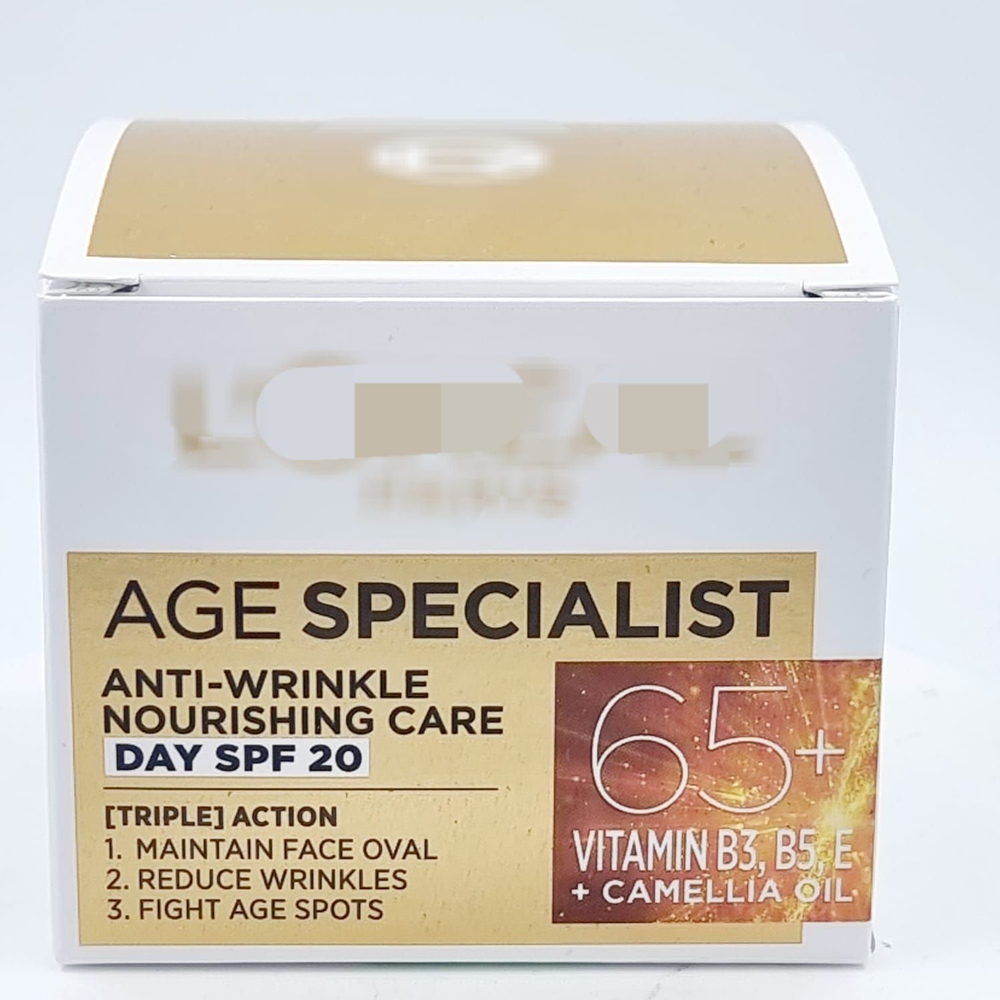Дневной крем для лица Age Specialist 65+ с маслом камелии, B3, B5, E и SPF 20, 50 мл (Франция)