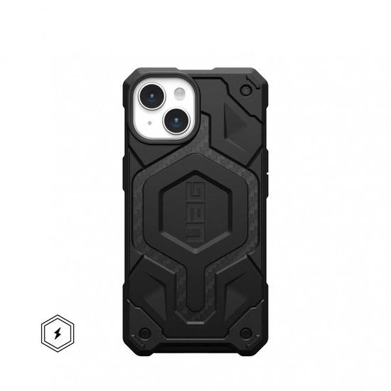 Чехол с поддержкой MAGSAFE Uag Monarch Pro для iPhone 15 Plus 6.7", цвет карбон (Carbon Fiber)