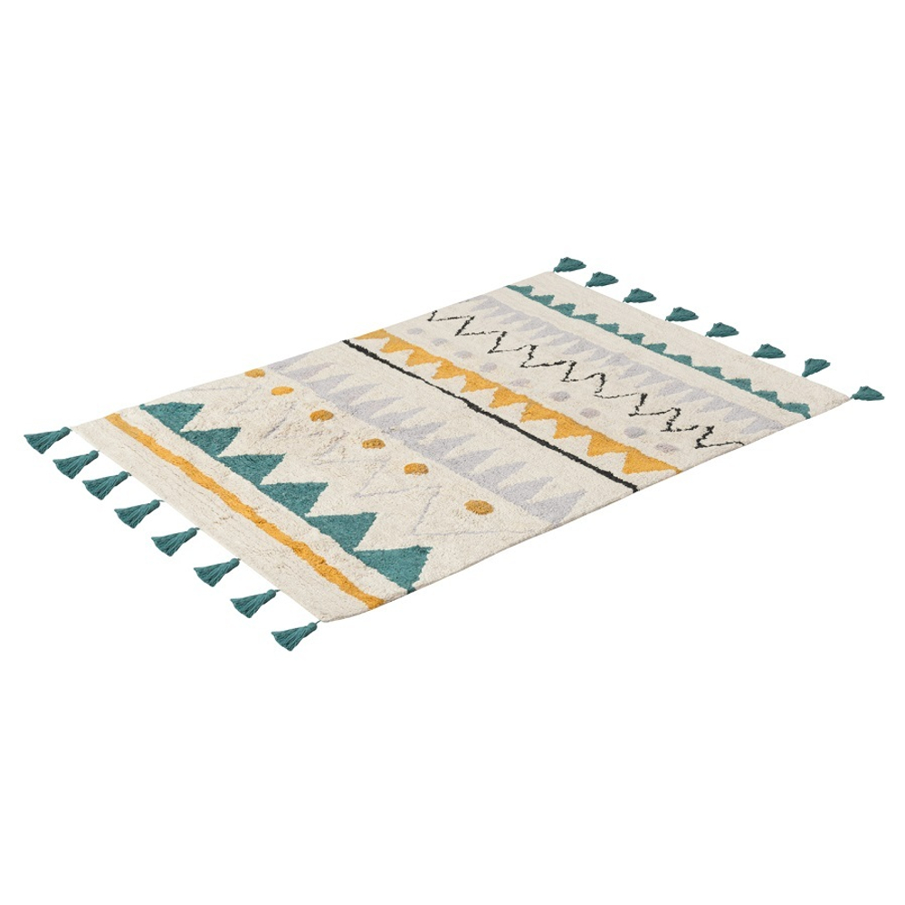 Ковер из хлопка с контрастным этническим орнаментом из коллекции ethnic, 120x180 см