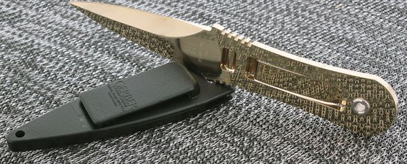 Цена наНож с фиксированным клинком Gerber Clip-Lock RM Limited, Gold PVD - Coated Bhler N690, Walter Collins Design 9.8 см.