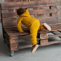 Комбинезон с клапаном и капюшоном "Горчица" утепленный
