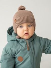 Шапка хлопковая однослойная на подкладе "Какао" 0+