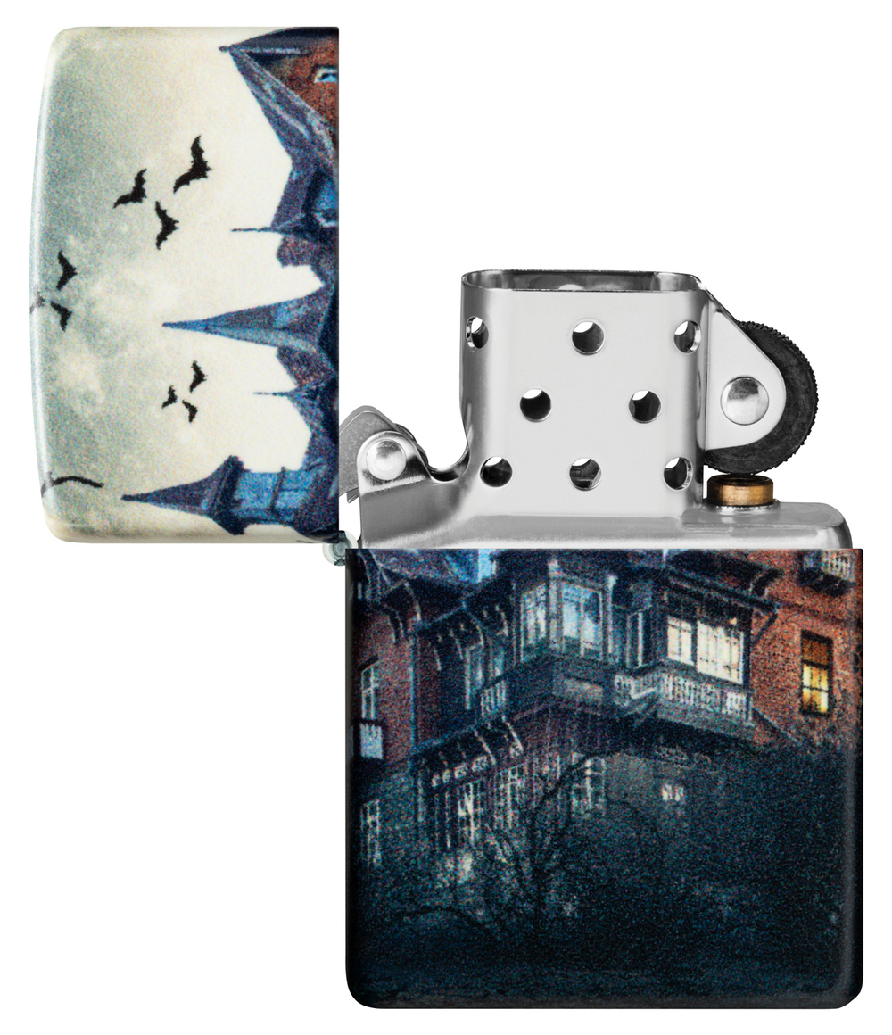 Зажигалка Zippo Horror House с покрытием 540 Matte, латунь/сталь, белая, 38x13x57 мм