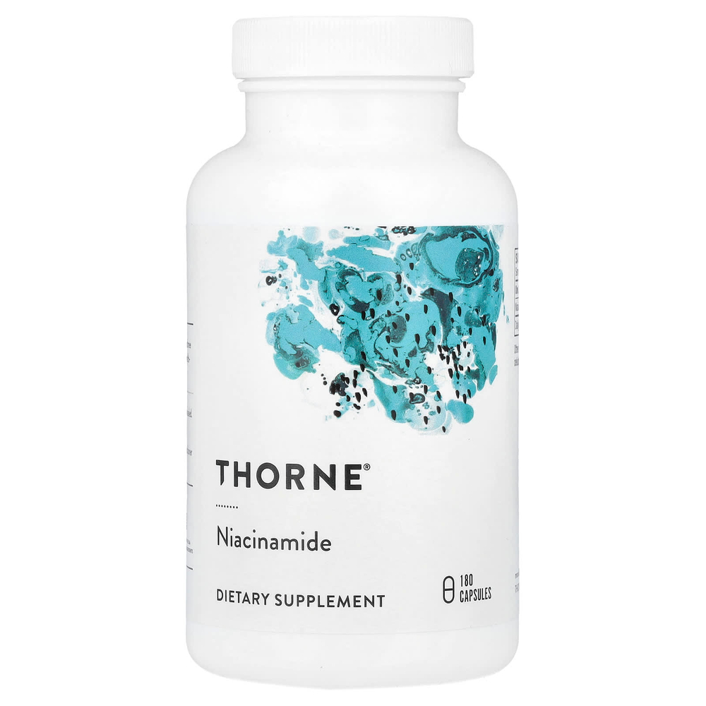 Thorne, никотинамид, 180 капсул (500 мг в 1 капсуле)