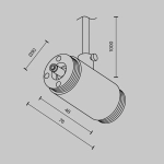 Прямой коннектор для системы Shelf с вводом питания, CA013IC-P-B. TM Maytoni