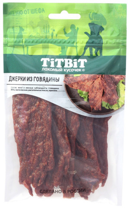 TITBIT Лакомство для собак Джерки мясные из говядины, 70 г