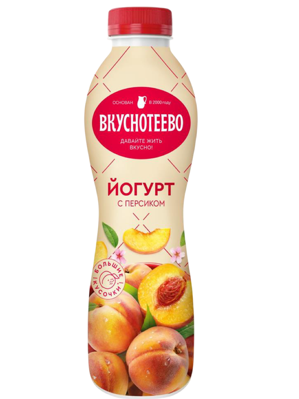 Йогурт с персиком Вкуснотеево 690г 2% ПЭТ/бут ВО (6)