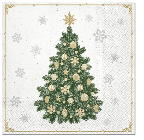 Салфетки 3-слойные для декупажа Sagen Vintage Design Lunch PAW Decor Collection Елочка