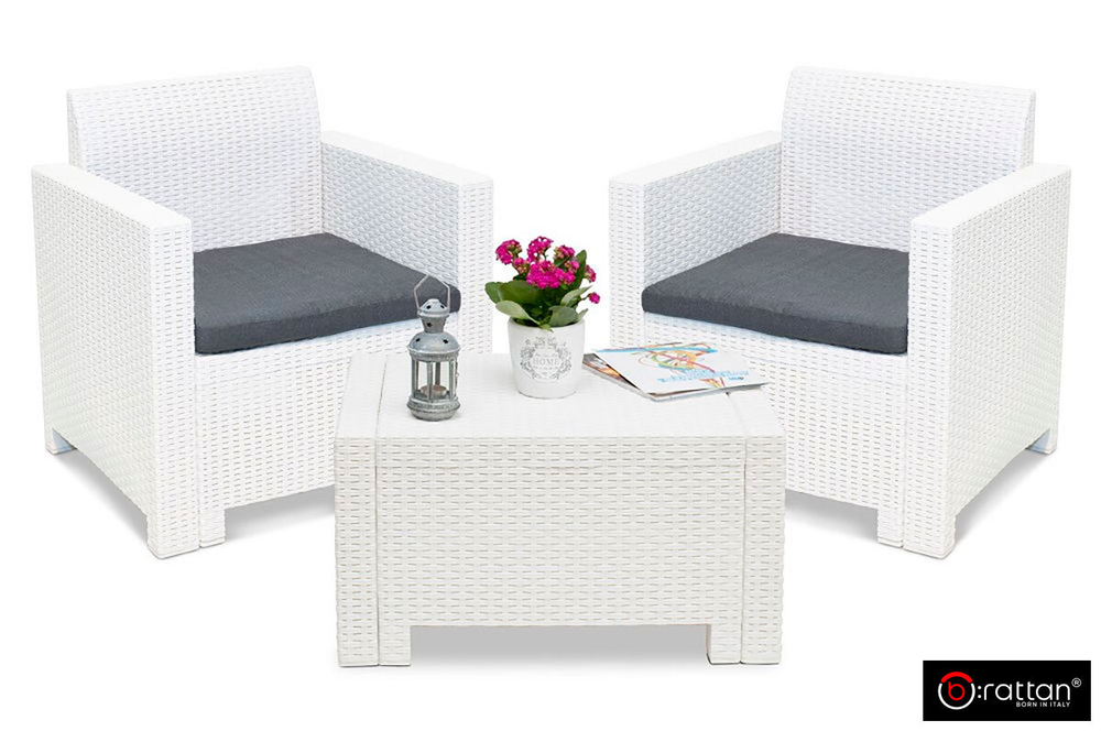 Комплект мебели NEBRASKA TERRACE Set (стол, 2 кресла), цвет белый