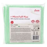 Салфетки VILEDA PROFESSIONAL "МикроТафф Плюс" КОМПЛЕКТ 5 шт., микрофибра, зеленый, 38х38 см, 174203