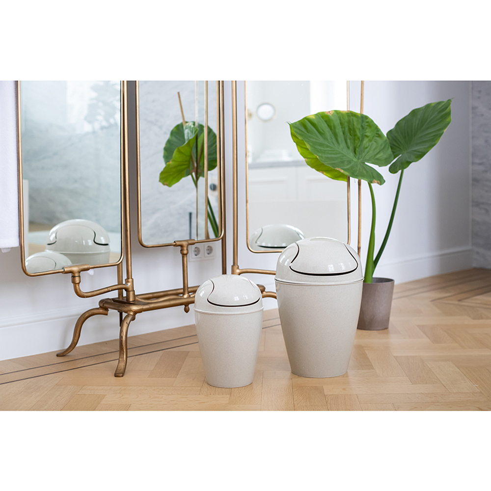 Корзина для мусора с крышкой del organic, 5 л, молочная