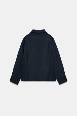 ZARA КУРТКА BALLOON — ZW COLLECTION, МОРСКОЙ ТЕМНО-СИНИЙ