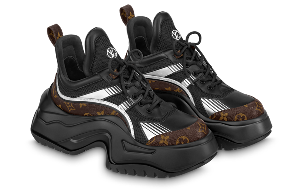 LOUIS VUITTON Archlight 2.0 Platform Sneakers "Black White With Brown Monogram"
