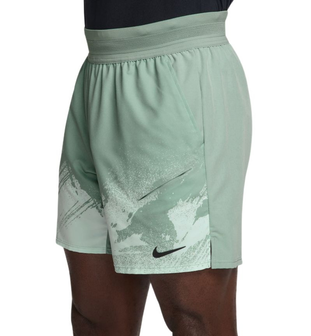 Мужские теннисные шорты Nike Court Paris Slam Dri-Fit Tennis — steam/barely green/black
