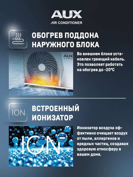 Настенная сплит-система AUX ASW-H09A4/CC-R2DI + AS-H09A4/CC-R2DI, белый — (11)
