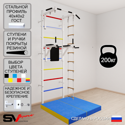 Шведская стенка Sv Sport 5724 (Турник стандарт/Брусья/Лестница/Мат 1м)